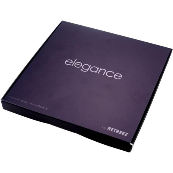 5 Piece Assorted Woven Microfiber Premium Pocket Square Gift Box Set - Picture 7 of 8